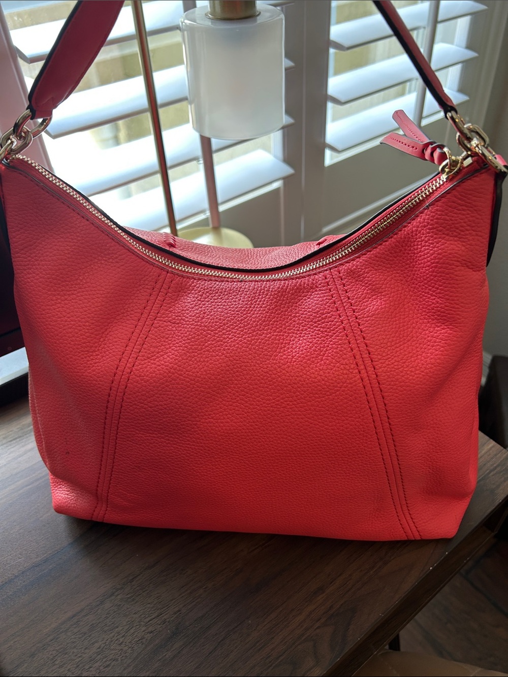 Michael Kors Coral Leather Hobo Bag- NWOT - Picture 4 of 12